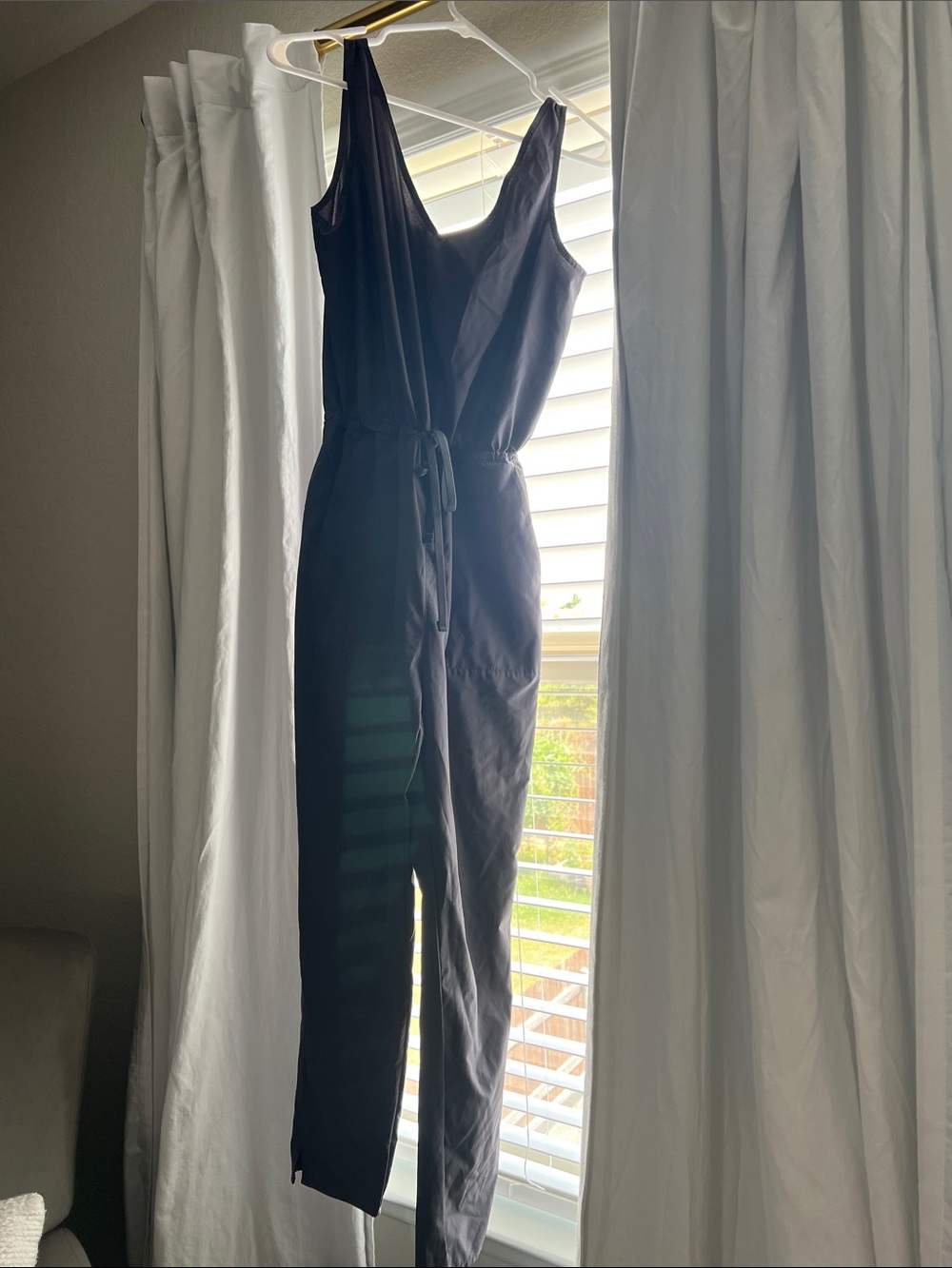 Sleeveless Drawstring Jumpsuit in Grey